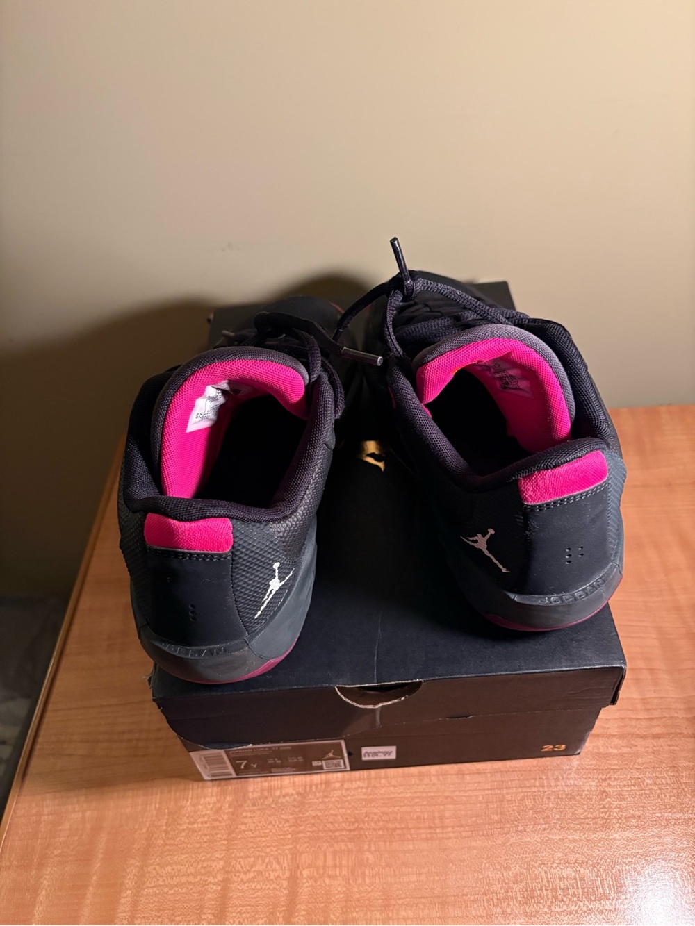 Jordan Women's Low-Top Sneakers in Black and Pink - Picture 4 of 6